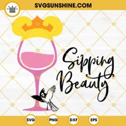 Aurora Sipping Beauty SVG, Princess Wine Glass SVG, Aurora Sleeping Beauty SVG