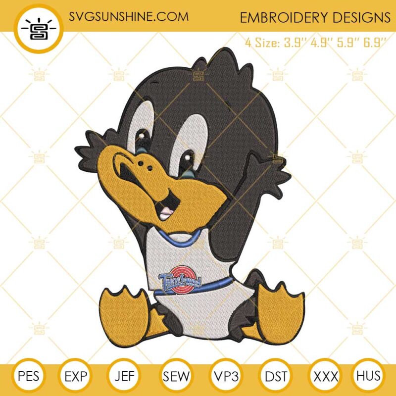 Baby Daffy Space Jam Embroidery Designs, Baby Looney Tunes Embroidery Design File