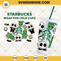 Baby Jack And Oogie Boogie Starbucks Cup SVG, Full Wrap Halloween Starbucks Cup