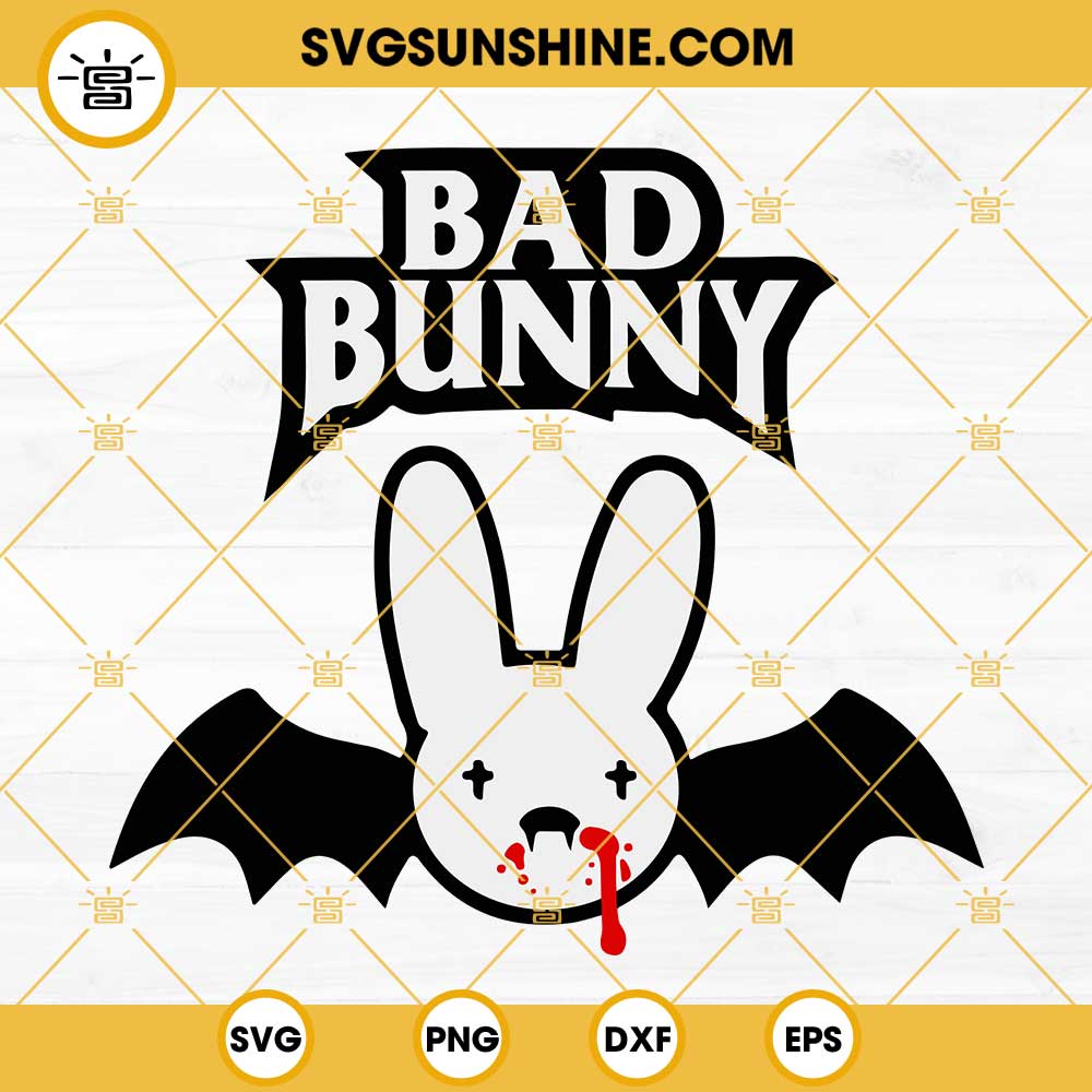 Bad Bunny Logo Frankenstein Monster SVG, Bad Bunny Logo Halloween SVG