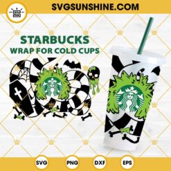 Beetlejuice Starbucks Cup SVG, Sandworm Full Wrap Halloween Starbucks Cold Cup SVG PNG DXF EPS
