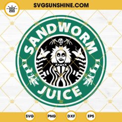 Beetlejuice Starbucks Coffee Logo SVG, Sandworm Juice SVG, Horror Movies Halloween Starbucks Cup SVG