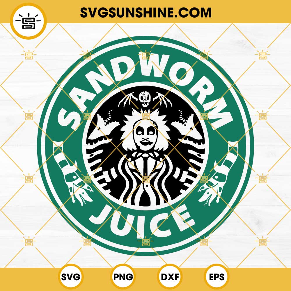 Beetlejuice Starbucks Coffee Logo SVG, Sandworm Juice SVG, Horror
