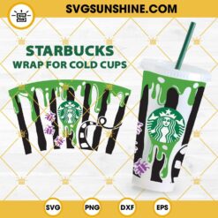Beetlejuice Starbucks Cup SVG, Full Wrap Horror Movie Halloween Starbucks Cup SVG
