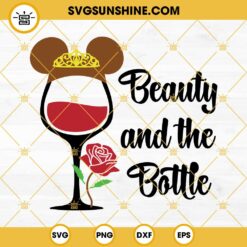 Belle Princess Wine Glass SVG, Beauty And The Bottle SVG, Belle Beauty And The Beast SVG