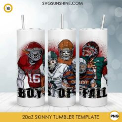 Boys Of Fall Halloween 20oz Skinny Tumbler Template PNG Design File Digital Download