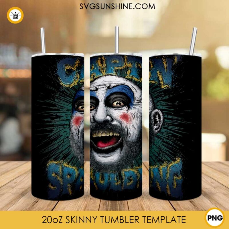 Captain Spaulding 20oz Skinny Tumbler Template PNG Design File Digital Download