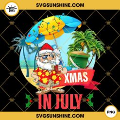 Christmas In July Santa Hat Xmas PNG, Funny Summer Xmas Vacation PNG