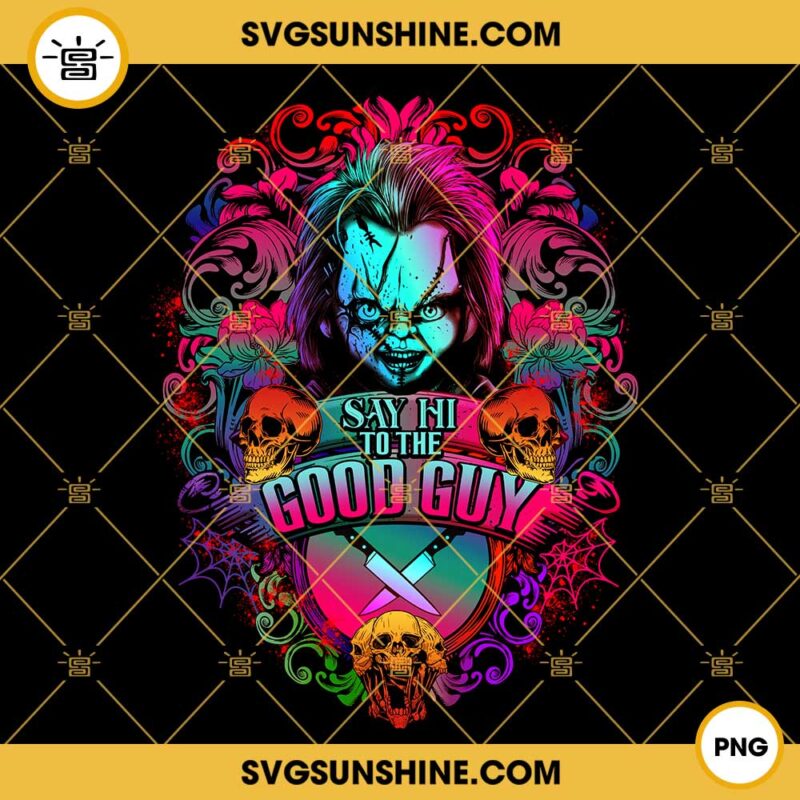 Chucky Say Hi To The Good Guy PNG, Horror Movie Character Halloween PNG, Chucky PNG
