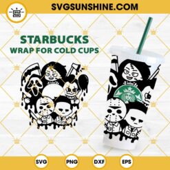 Cute Halloween Starbucks Cup SVG, Horror Movies Killer Full Wrap For Starbucks Cup SVG