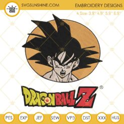 Dragon Ball Z Embroidery Designs, Super Saiyan Goku Embroidery Design File