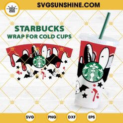 Full Wrap Bad Bunny Halloween Starbucks SVG, Dripping Blood Bad Bunny Logo Starbucks SVG, Halloween Starbucks Cup SVG