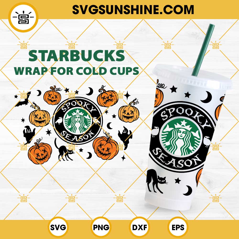 Halloween Spooky Season Starbucks Cup SVG, Pumpkin Halloween Starbucks