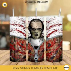 Hannibal Lecter 20oz Skinny Tumbler Template PNG, The Silence Of The Lambs Skinny Tumbler Design PNG