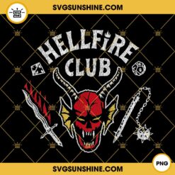 Hellfire Club PNG, Stranger Things 4 Hellfire Club Skull & Weapons PNG Designs