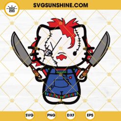 Hello Kitty Chucky SVG, Kitty Horror Movie Halloween SVG, Chucky SVG