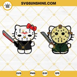 Hello Kitty Jason Voorhees SVG Bundle, Hello Kitty Horror Halloween SVG, Jason Voorhees SVG