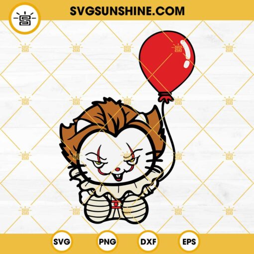 Hello Kitty Pennywise SVG, Halloween Hello Kitty SVG, Pennywise SVG