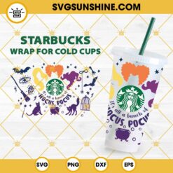 Hocus Pocus Full Wrap SVG For Starbucks Cup, Halloween Starbucks Cup SVG