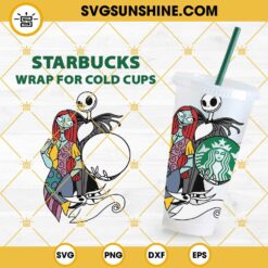 Jack And Sally Starbucks Cold Cup SVG, Halloween Full Wrap For Starbucks Venti Cold Cup SVG