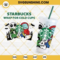 Jack Sally Oogie Boogie Starbucks Cold Cup SVG, Halloween Nigthmare Full Wrap For Starbucks SVG