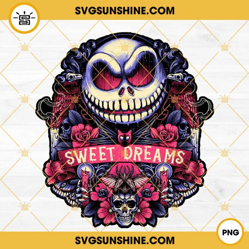 Jack Skellington Sweet Dreams PNG, Nightmare Before Christmas PNG, Horror Character PNG, Halloween PNG