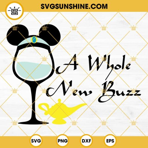 Jasmine A Whole New Buzz Wine Glass SVG, Aladdin Jasmine SVG, Princess Wine Glass SVG