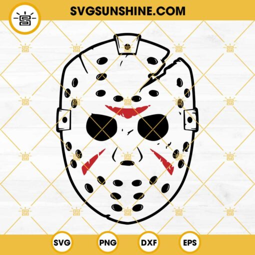 Jason Voorhees Mask SVG, Friday The 13th SVG, Camp Crystal Lake SVG, 80s Horror Movie Halloween SVG