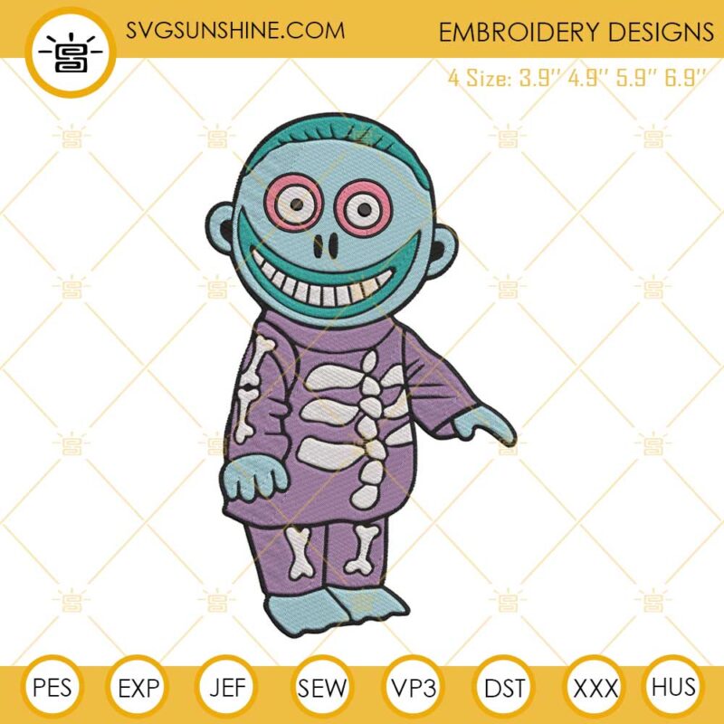 Barrel Nightmare Before Christmas Embroidery Designs, Lock Shock Barrel Embroidery Design File
