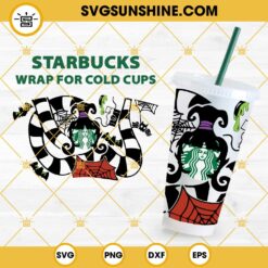 Lydia Deetz Starbucks Cup SVG, Beetlejuice Full Wrap Horror SVG, Halloween Starbucks Cup SVG