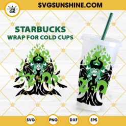 Maleficent Devil Queen Starbucks SVG, Full Wrap Halloween Starbucks Cup SVG