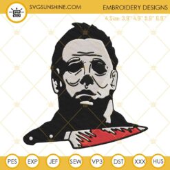 Michael Myers Embroidery Designs, Halloween Embroidery Design File