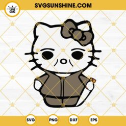 Michael Myers Hello Kitty Halloween SVG PNG DXF EPS Cut Files For Cricut Silhouette