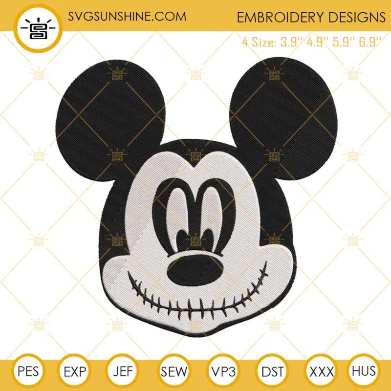Mickey Jack Skellington Embroidery Designs, The Nightmare Before Christmas Embroidery Design File
