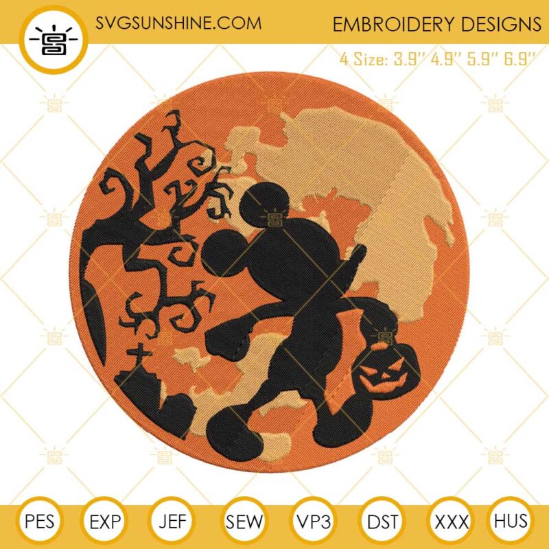 Mickey Halloween Embroidery Designs, Halloween Mickey Machine Embroidery Design