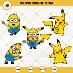 Minions Pikachu SVG Bundle, Pikachu And Minions SVG, Pikachu SVG