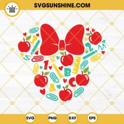Minnie Head Teacher SVG, Teach Love Inspire SVG, Mouse Head School SVG