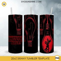 Stranger Things 20oz Skinny Tumbler Design - Sublimation Designs PNG File Digital Download