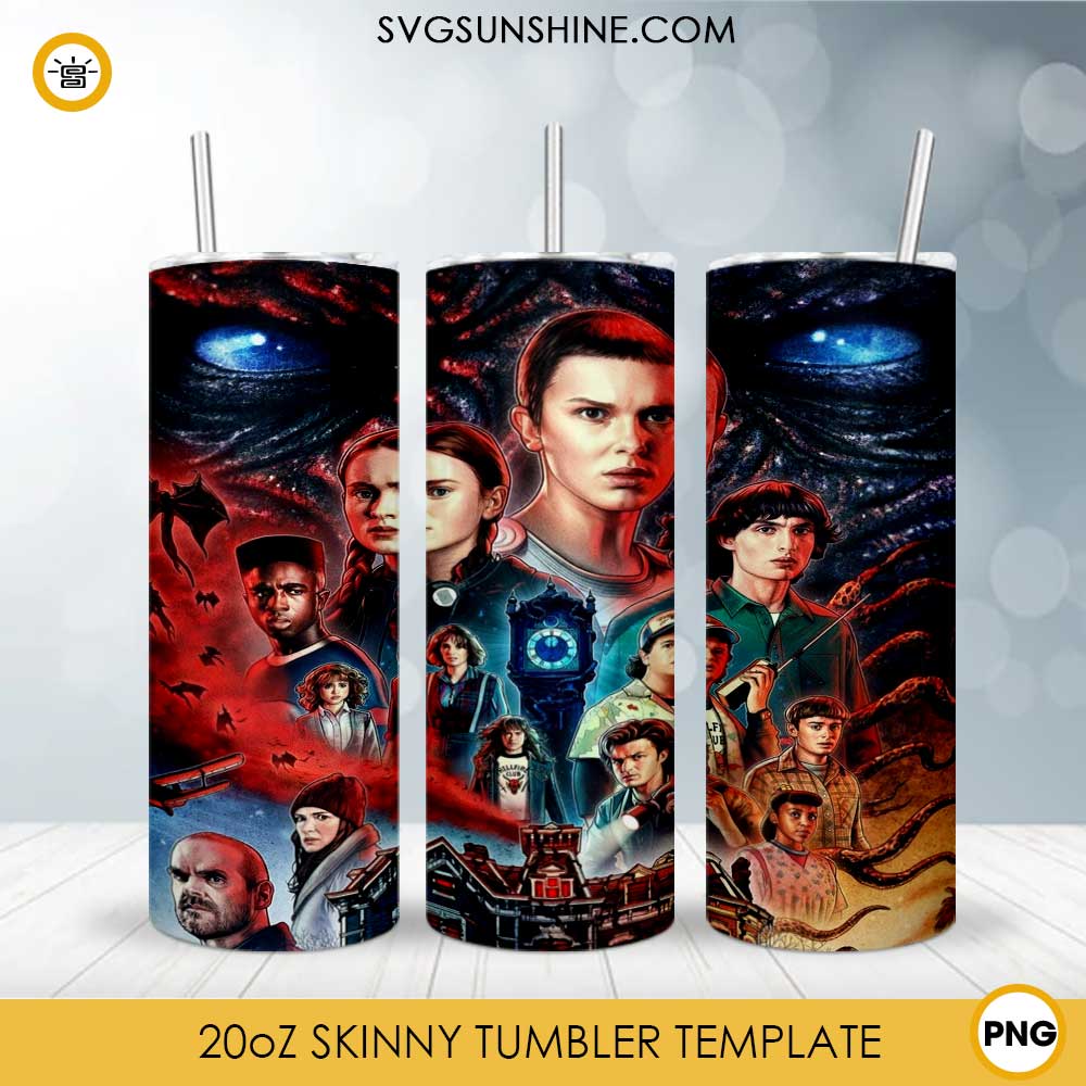 Stranger Things 4 Skinny Tumbler Design PNG File Digital Download