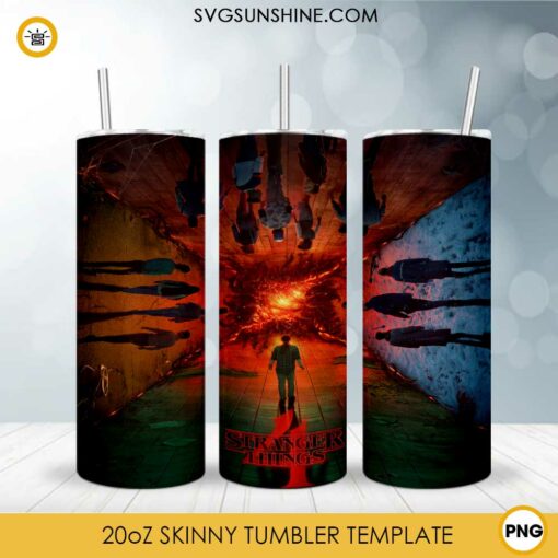 Stranger Things 4 Tumbler Design, Stranger Things 20oz Skinny Tumbler Sublimation Designs PNG File Digital Download