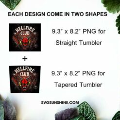 Stranger Things Hellfire Club Tumbler Design, Stranger Things 20oz Skinny Tumbler Design PNG File Digital Download