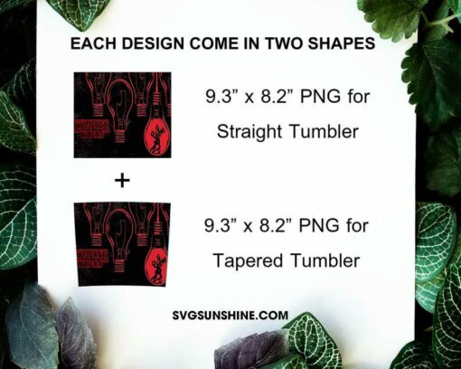 Stranger Things 20oz Skinny Tumbler Design – Sublimation Designs PNG File Digital Download