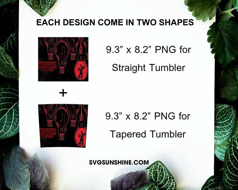 Stranger Things 20oz Skinny Tumbler Design - Sublimation Designs PNG File Digital Download