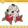 Jason Voorhees Mask With Roses Embroidery Designs, Jason Voorhees Embroidery Design File