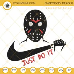 Jason Voorhees Just Do It Embroidery Designs, Jason Halloween Embroidery Design File