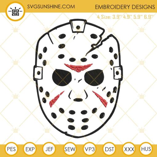 Jason Voorhees Mask Embroidery Designs, Jason Voorhees Embroidery ...