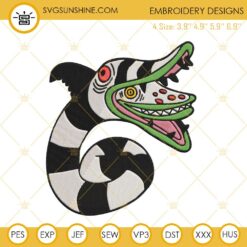 Beetlejuice Sandworm Embroidery Designs, Halloween Embroidery Design File