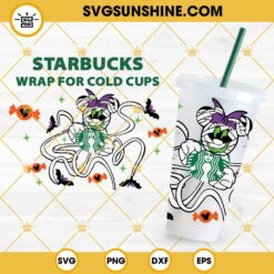 Mummy Minnie Mouse Starbucks Cup SVG, Disney Halloween Starbucks Cold Cup SVG PNG DXF EPS Cricut