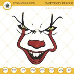 Pennywise Stitch Embroidery Designs, Pennywise Embroidery Design File
