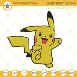 Pikachu Embroidery Designs, Pikachu Machine Embroidery Design File